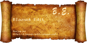 Blazsek Edit névjegykártya